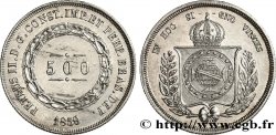 BRAZIL 500 Reis Pierre II 1859 