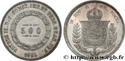 BRAZIL 500 Reis Pierre II 1866 