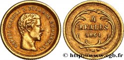 RÉPUBLIQUE DU GUATEMALA 4 Reales Rafael Carrera 1861 Guatemala city TTB+ 