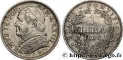 VATICAN ET ÉTATS PONTIFICAUX 1 Lire Pie IX an XXIII 1868 Rome TTB+/SUP 