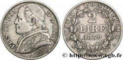 VATIKANSTAAT UND KIRCHENSTAAT 2 Lire Pie IX an XXIV 1869 Rome SS 