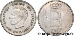 BELGIQUE 250 Francs jubilé d’argent du roi Baudouin légende flamande 1976 Bruxelles