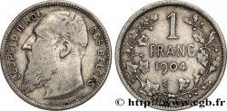 BELGIEN 1 Franc Léopold II légende française 1904 