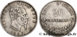 ITALIE 20 Centesimi Victor Emmanuel II 1863 Milan TTB 