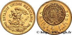 MEXIQUE 20 Pesos “Pierre du Soleil” (calendrier aztèque) 1917 Mexico