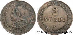VATICAN AND PAPAL STATES 2 Soldi Pie IX an XXI 1866 Rome
