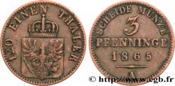 DEUTSCHLAND - PREUßEN 3 Pfenninge 1865 Berlin
