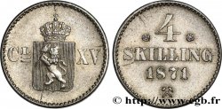 NORWEGEN 4 Skilling Charles XV 1871 