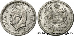 MONACO 2 Francs Louis II / armes (1943) Paris