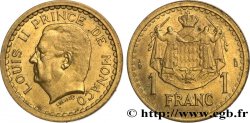MONACO 1 Franc Louis II / armes (1943) Paris
