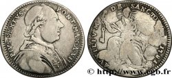 ITALY - PAPAL STATES - PIUS VI (Giovanni Angelo Braschi Double Giulio (1/5 Scudo) 1781 Rome VF 