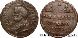 ITALY - PAPAL STATES - PIUS VI (Giovanni Angelo Braschi 2 1/2 Baiocchi (Sampietrino) 1797 Viterbo