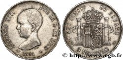 SPANIEN 5 Pesetas Alphonse XIII 1er type 1891 Madrid