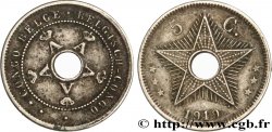 CONGO BELGA 5 Centimes monogrammes du roi Albert 1919 Heaton
