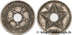 CONGO BELGA 5 Centimes monogrammes du roi Albert 1921 