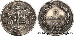 ITALY - PAPAL STATES - GREGORY XVI (Bartolomeo Alberto Cappellari) 5 Baiocchi an XV 1845 Bologne