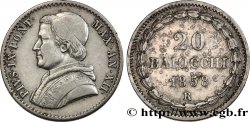 ITALY - PAPAL STATES - PIUS IX (Giovanni Maria Mastai Ferretti) 20 Baiocchi an XII 1858 Rome