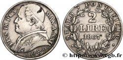 ITALIA - STATO PONTIFICIO - PIE IX (Giovanni Maria Mastai Ferretti) 2 Lire an XXII 1867 Rome