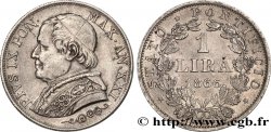 ITALY - PAPAL STATES - PIUS IX (Giovanni Maria Mastai Ferretti) 1 Lira type grand buste an XXI 1866 Rome