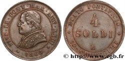 ITALIE - ÉTATS DU PAPE - PIE IX (Jean-Marie Mastai Ferretti) 4 Soldi (20 Centesimi) an XXIII 1868 Rome TTB+ 