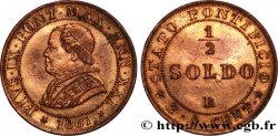 VATICAN - PIUS IX (Giovanni Maria Mastai Ferretti) 1/2 Soldo (2 1/2 centesimi) an XXI 1867 Rome