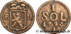 LUXEMBURGO 1 Sol emblème frappe au nom de François II (monnaie de siège) 1796 