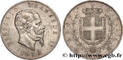 ITALIEN 5 Lire Victor Emmanuel II 1872 Milan VZ 