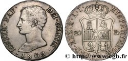 ESPAGNE - ROYAUME D ESPAGNE - JOSEPH NAPOLÉON 20 Reales ou 5 Pesetas 1809 Madrid TTB 