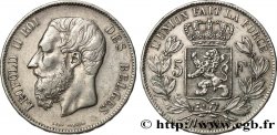 BELGIQUE 5 Francs Léopold II 1870 