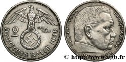 GERMANY 2 Reichsmark Maréchal Paul von Hindenburg 1938 Berlin - A