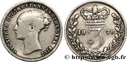 UNITED KINGDOM 3 Pence Victoria “Bun Head” 1878 