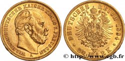 GERMANY - PRUSSIA 20 Mark royaume de Prusse Guillaume Ier, 2e type 1884 Berlin