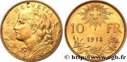 SCHWEIZ 10 Francs or  Vreneli  1913 Berne