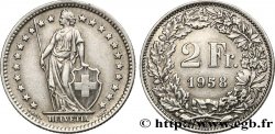 SWITZERLAND 2 Francs Helvetia 1958 Berne