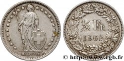 SUIZA 1/2 Franc Helvetia 1962 Berne