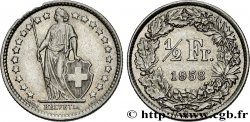 SUISSE 1/2 Franc Helvetia 1958 Berne