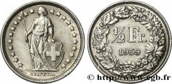 SWITZERLAND 1/2 Franc Helvetia 1959 Berne - B