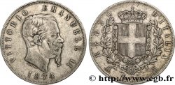 ITALIE 5 Lire Victor Emmanuel II 1874 Milan