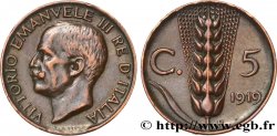 ITALIEN 5 Centesimi  Victor Emmanuel III / épi 1919 Rome - R