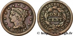 VEREINIGTE STAATEN VON AMERIKA 1 Cent Liberté “Braided Hair” 1851 Philadelphie
