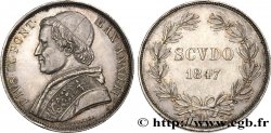 ITALIE - ÉTATS DU PAPE - PIE IX (Jean-Marie Mastai Ferretti) Scudo an II 1847 Bologne SUP 