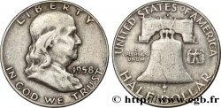 UNITED STATES OF AMERICA 1/2 Dollar Benjamin Franklin 1958 Denver