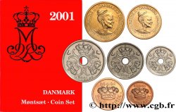 DANEMARK Série 7 Monnaies Margrethe II 2001 
