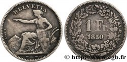 SWITZERLAND - CONFEDERATION OF HELVETIA 1 Franc Helvetia assise 1850 Paris