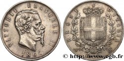 ITALIE 5 Lire Victor Emmanuel II 1865 Naples TTB 