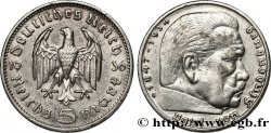 ALLEMAGNE 5 Reichsmark Maréchal Paul von Hindenburg 1936 Karlsruhe TTB 
