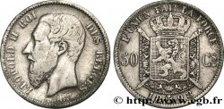 BELGIQUE 50 Centimes Léopold II légende française 1898 