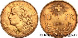 SUISSE 10 Francs  Vreneli  1911 Berne TTB 