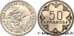 STATI DI L&nbsp; AFRICA CENTRALE Essai de 50 Francs antilopes lettre ‘B’ République Centrafricaine 1976 Paris