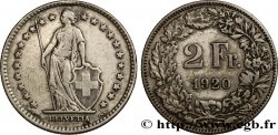 SCHWEIZ 2 Francs Helvetia 1920 Berne